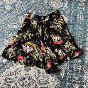 Trashy Diva Pirate Treasure high waisted rayon shorts size 4